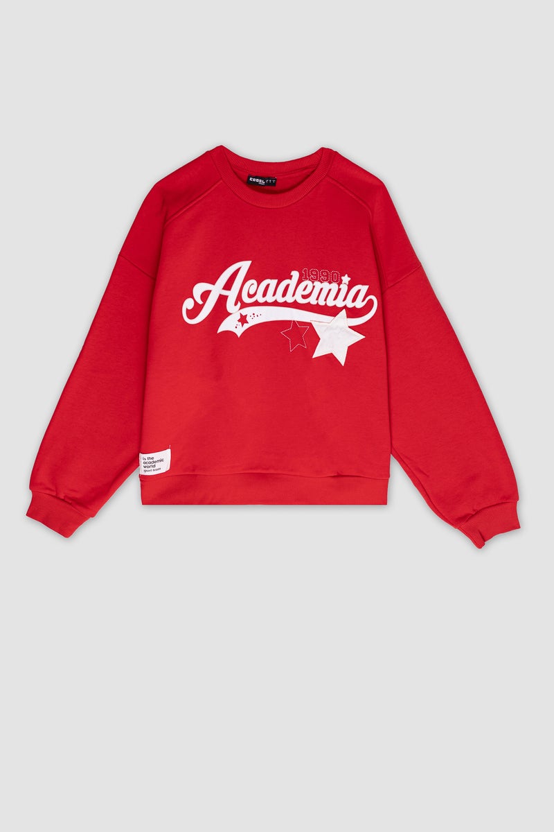 DeFacto Red Woman Oversize Fit Sweatshirt Casual - Image 1